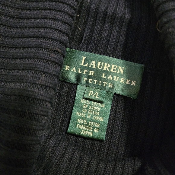 LAUREN RALPH LAUREN x VINTAGE Ribbed logo turtleneck in black Made in Japan PL - Picture 4 of 6